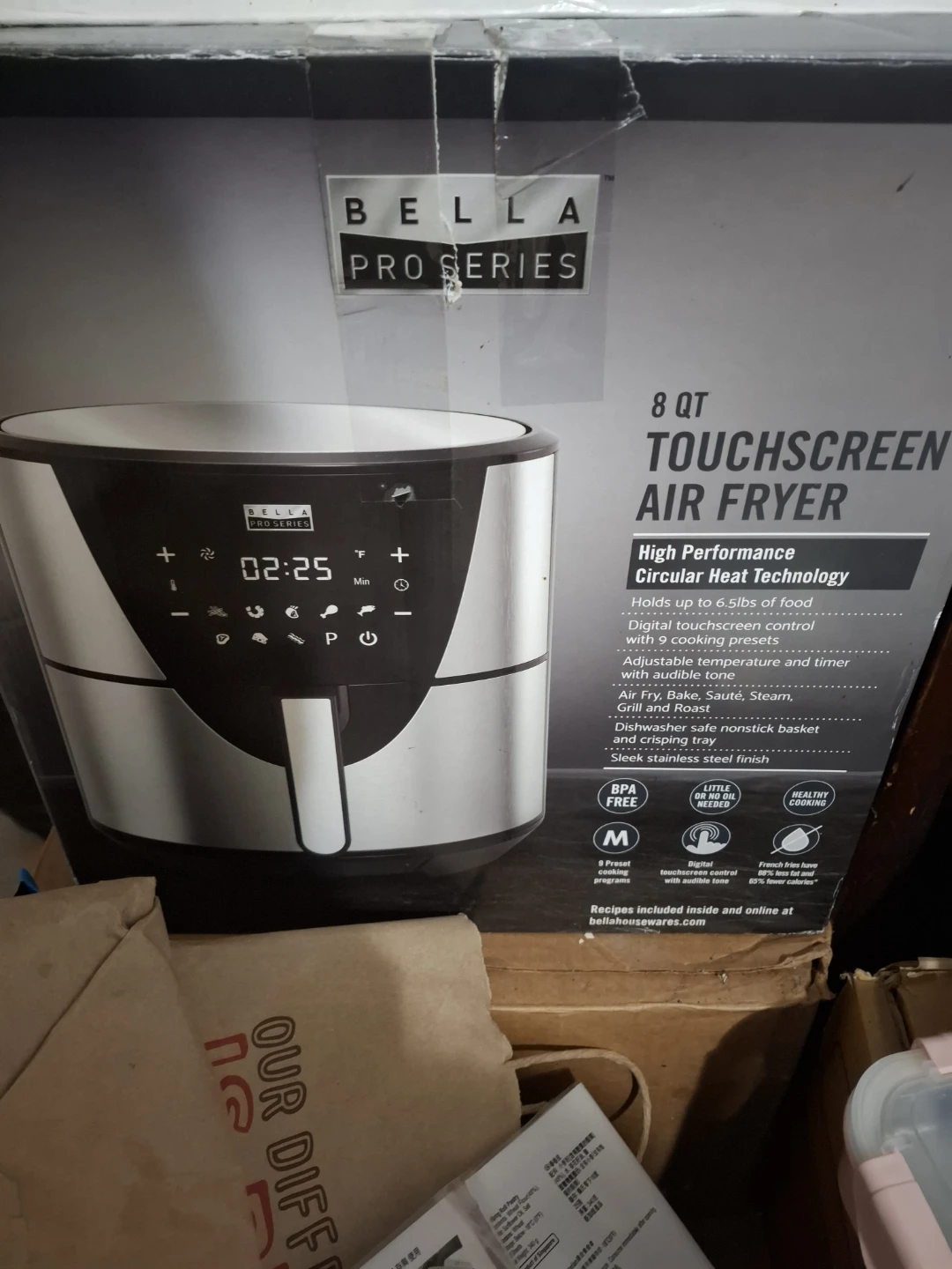 Bella Pro Series 8 Quart Touchscreen Air Fryer