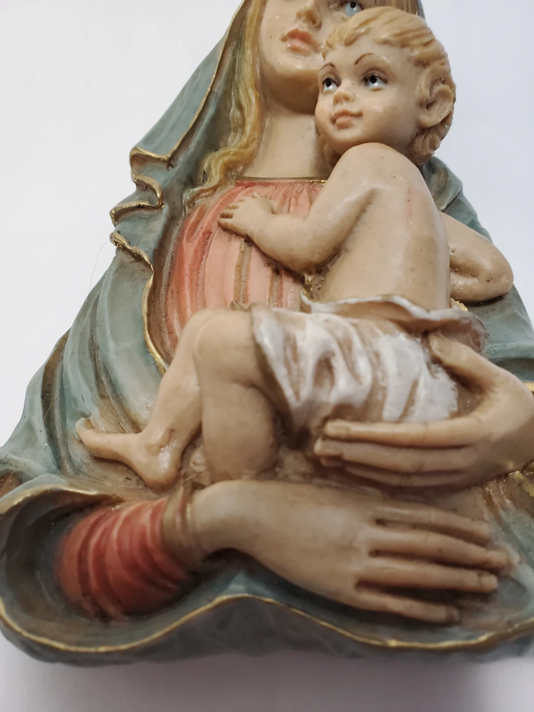VTG Madonna W/Christ  Handpainted  Made in Italy - photo 2