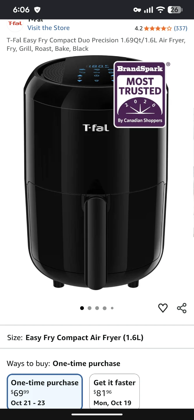 T-fal Easy Fry Compact Air Fryer 1.6L - photo 4