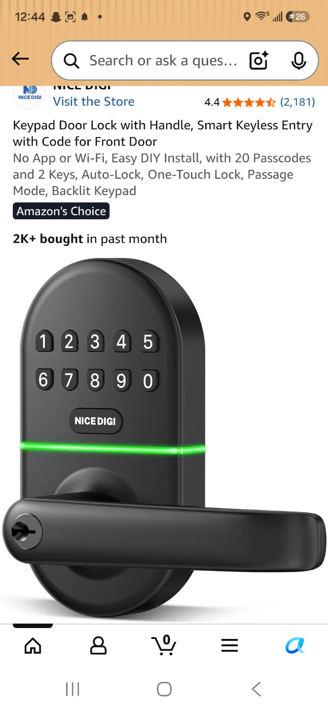 Nicedigi Keypad Door Lock