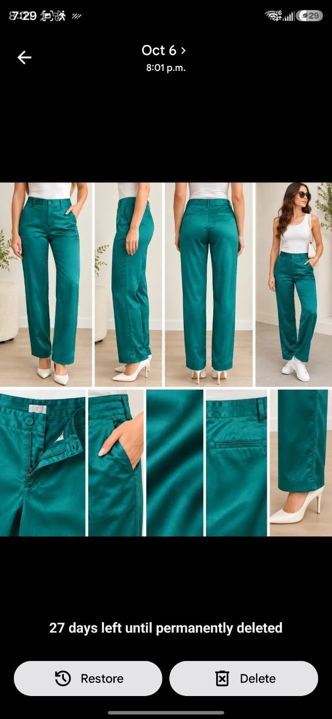 Emerald Green Silk Trousers - photo 3