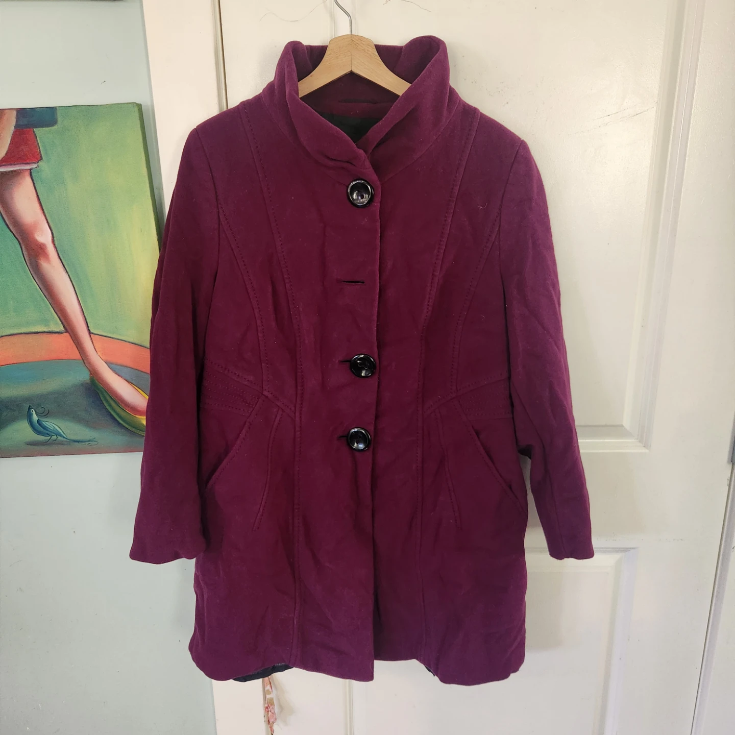 Gerry Weber Purple Wool Coat