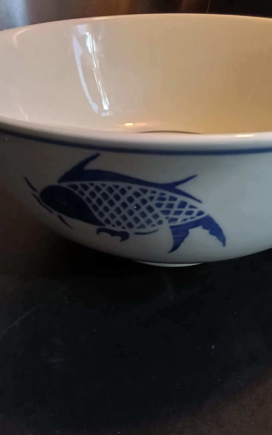 12" Chinese Blue & White Porcelain Koi Fish - photo 4