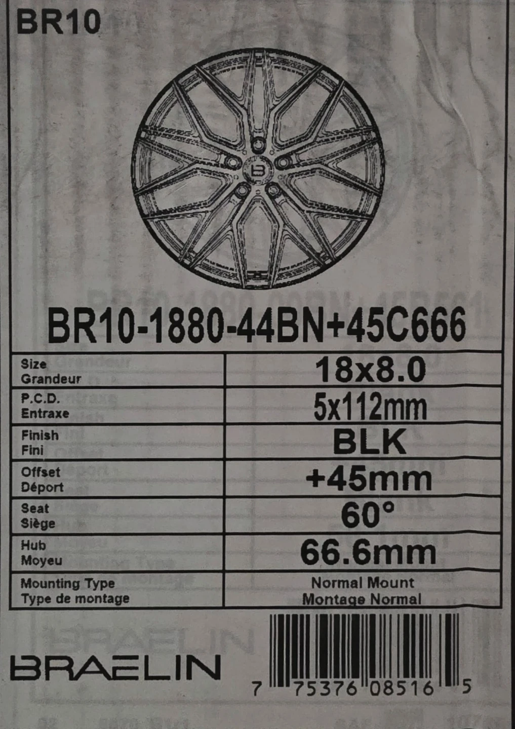 Set of 4 Braelin BR10 Wheels 18x8.0 - photo 5