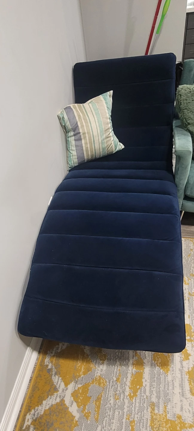 Navy Blue Velvet Chaise Lounge