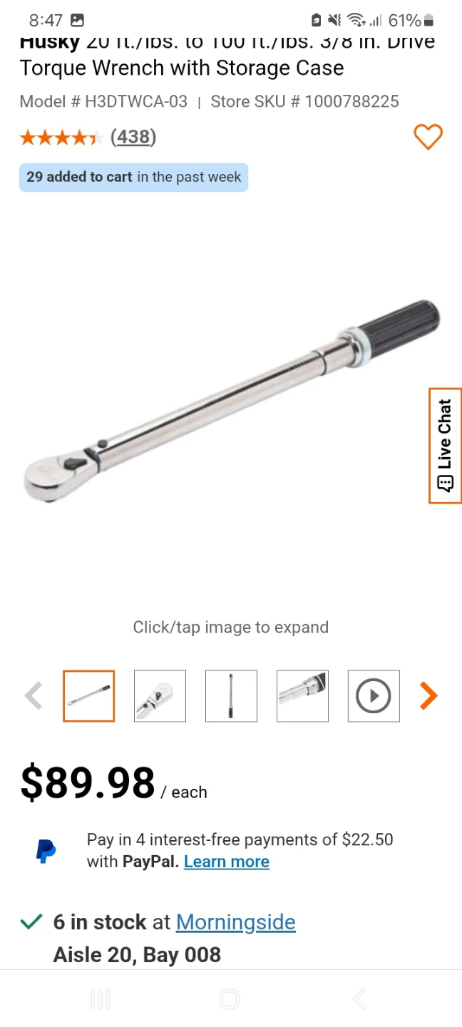 Husky 20 ft./lbs. to 100 ft./lbs. 3/8 in. Drive Torque Wrench - photo 2