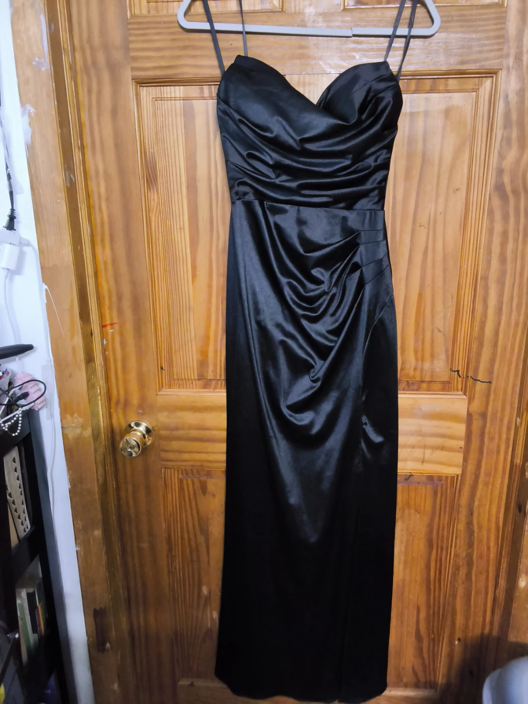 Blondie Nites Black Satin Evening Dress