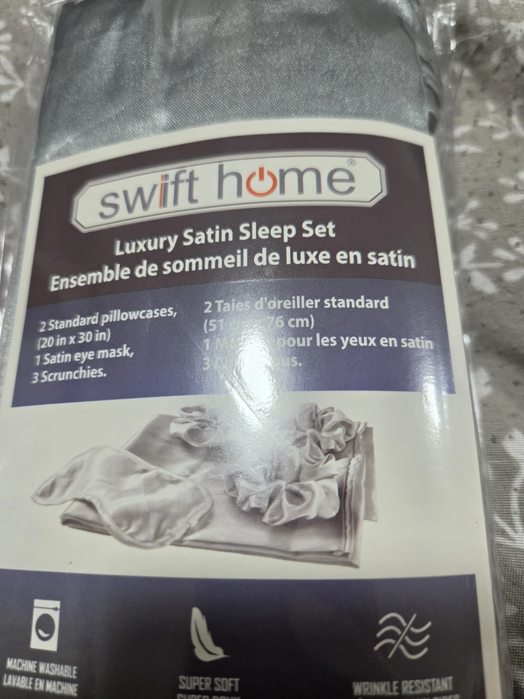 Swift Home 6-Piece Satin Sleep Set - Silver - photo 3