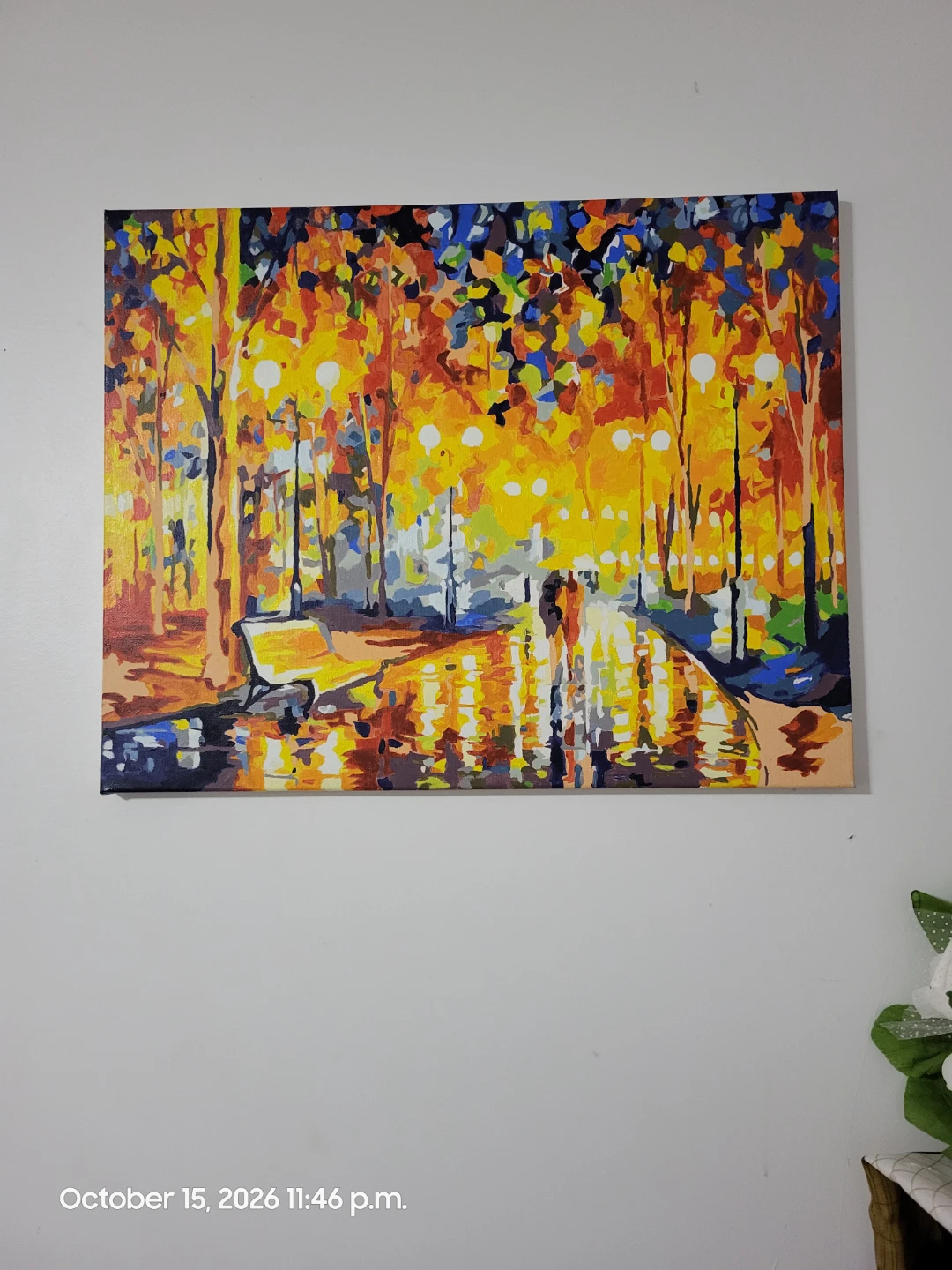 Autumn Park Scene Canvas Wall Art