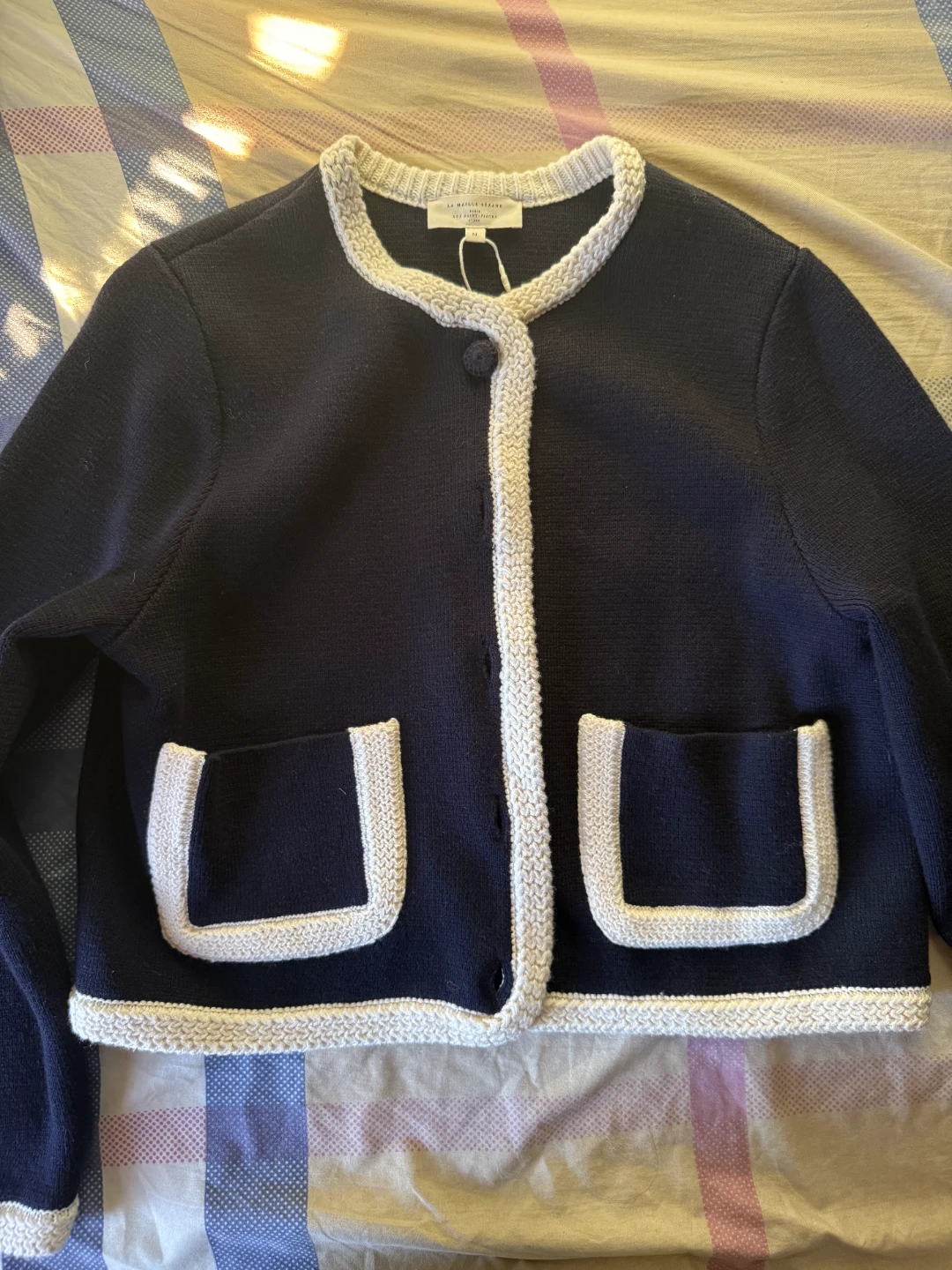 Sezane Navy Cardigan