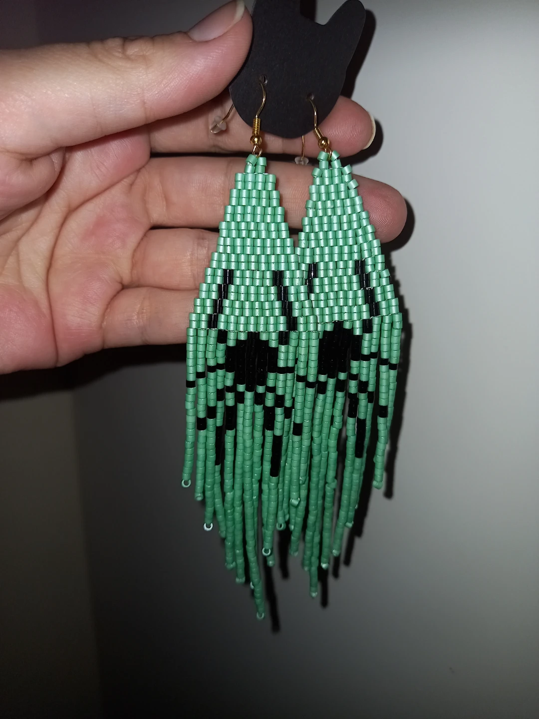 Halloween spider 🕷 beaded fringe earrings