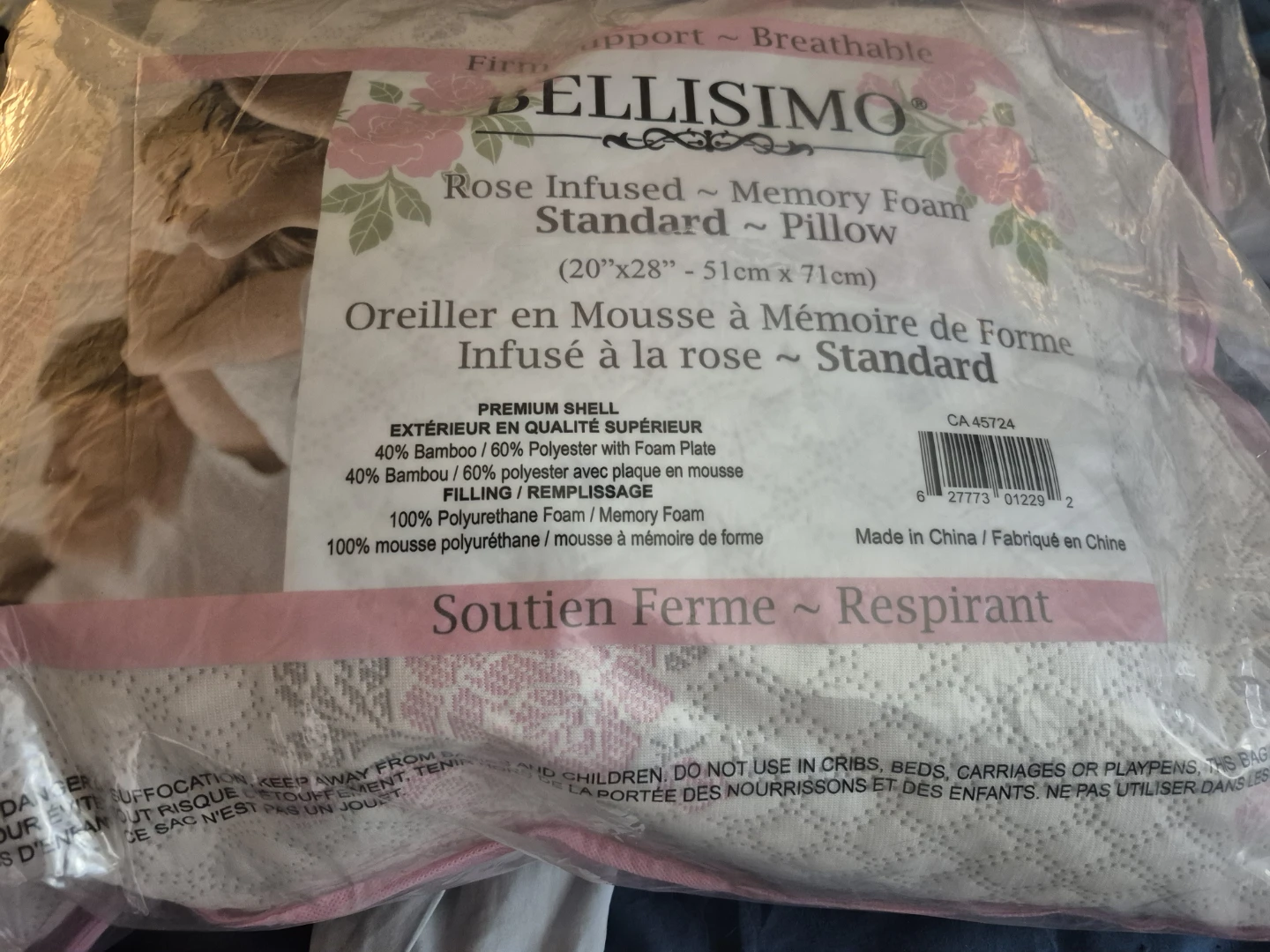 Bellisimo Rose Infused Memory Foam Standard Pillow - photo 2