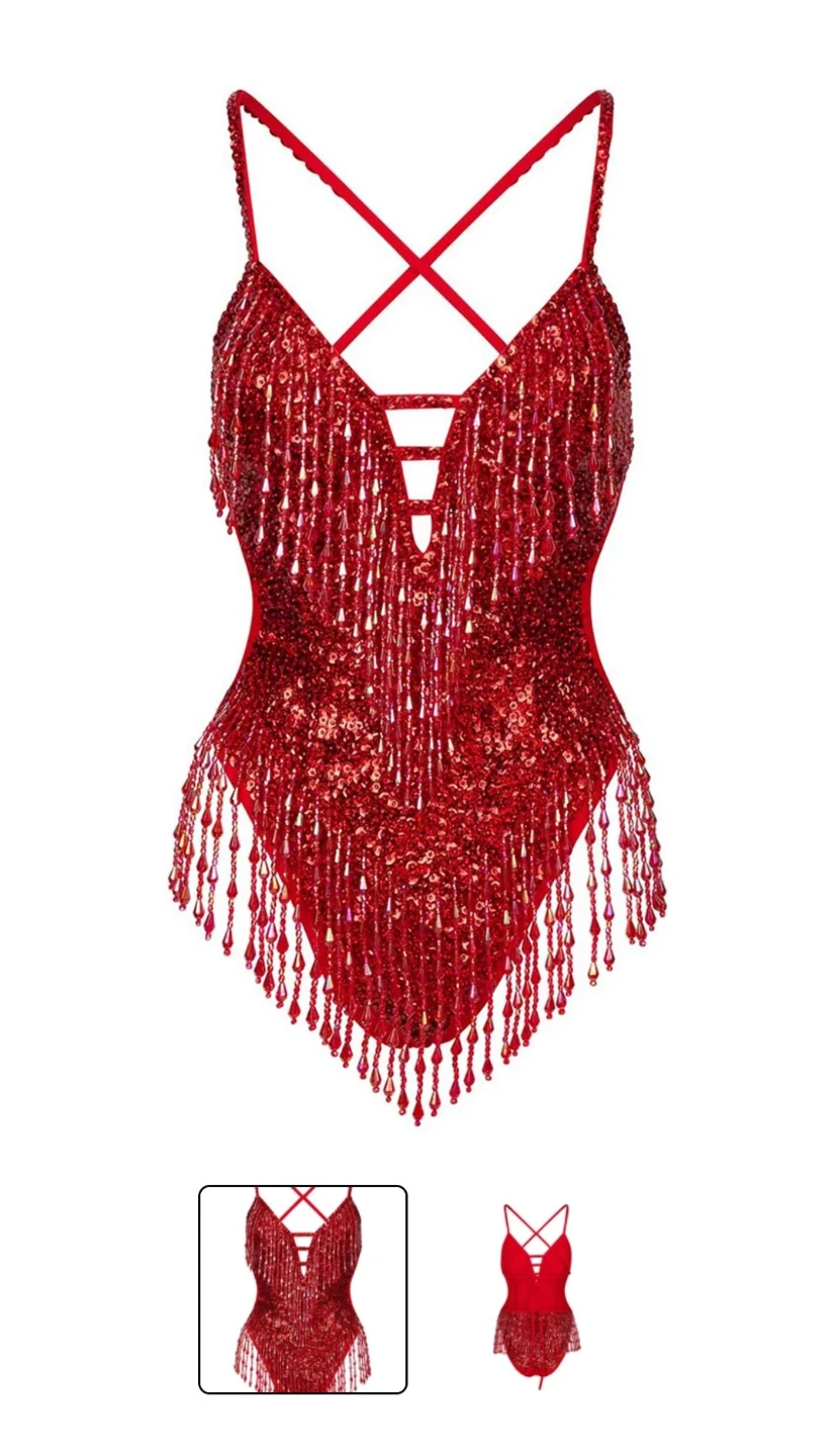 Easy tiger red sequin bodysuit - photo 2