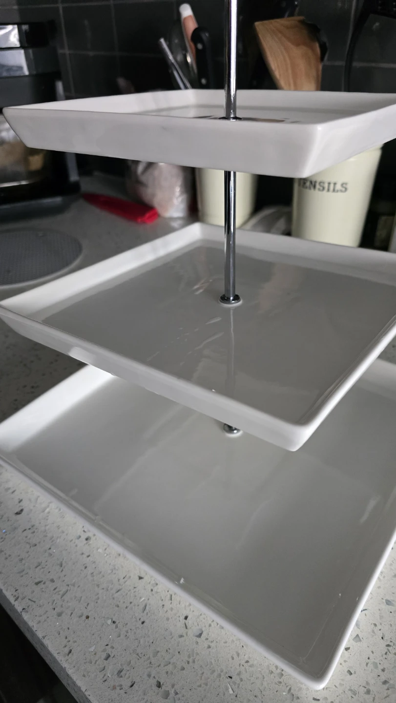 Three-Tier White Square Serving Stand - photo 2