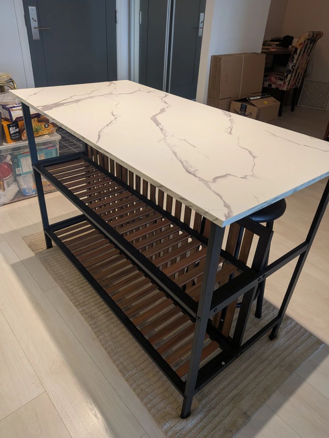Move out sale: Kitchen Island with Two Stools - photo 2