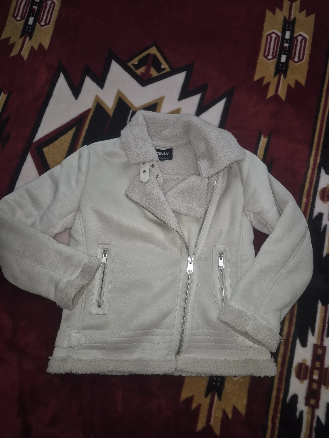 ONLY Faux Shearling Biker Jacket