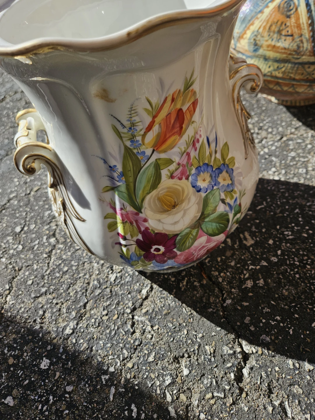 Vintage Floral Ceramic Cachepot - photo 3