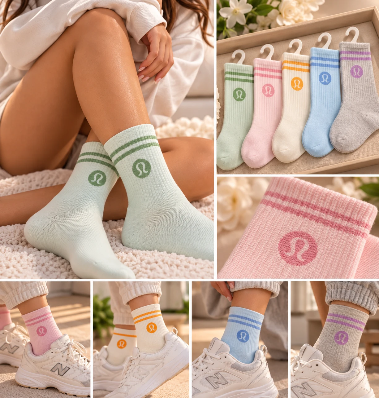 Lululemon crew socks - set of 5 pairs