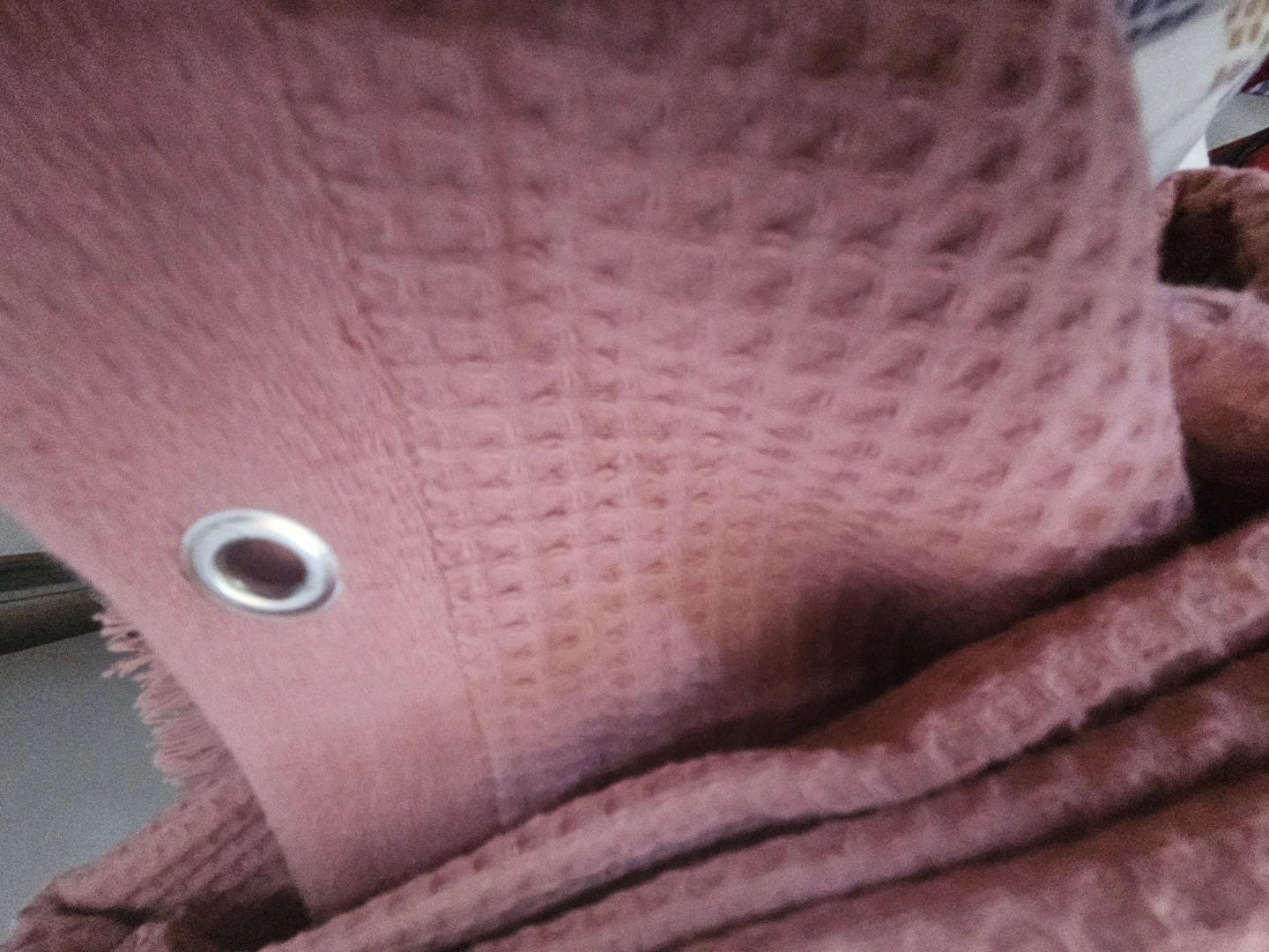 Pink Waffle Weave Shower Curtain - photo 4