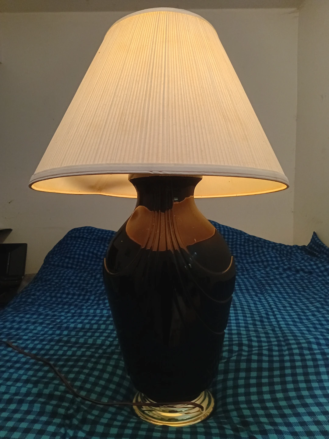 Black and gold ceramic table lamp - photo 3