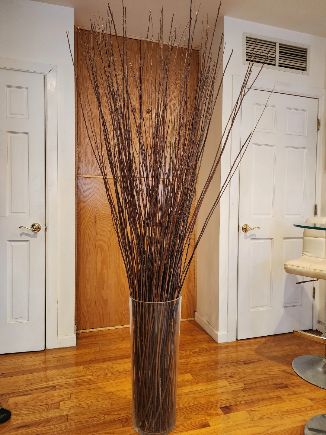 Tall Glass Floor Vase with Decorative Twigs - photo 2