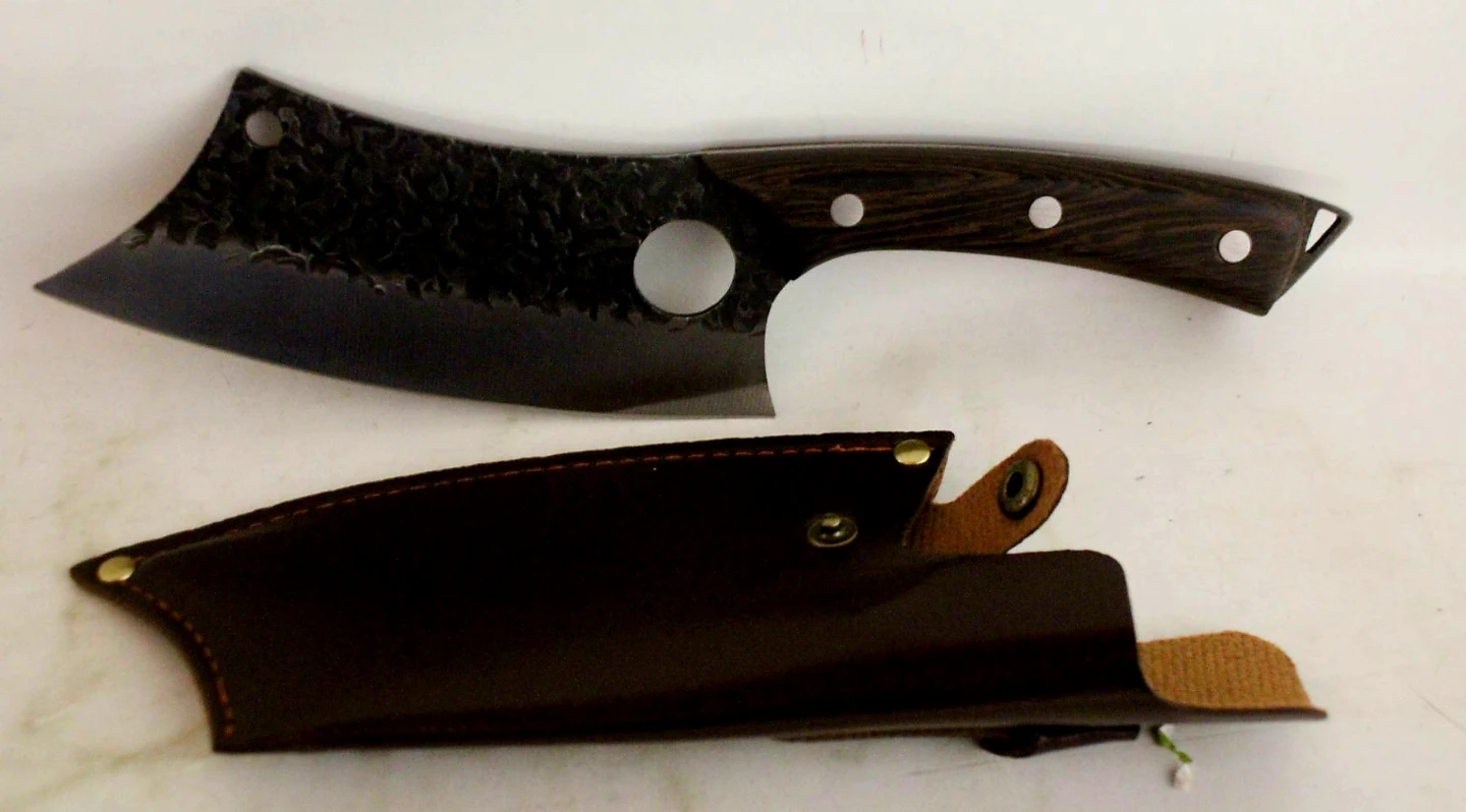 Forged Meat Cleaver with Leather Sheath