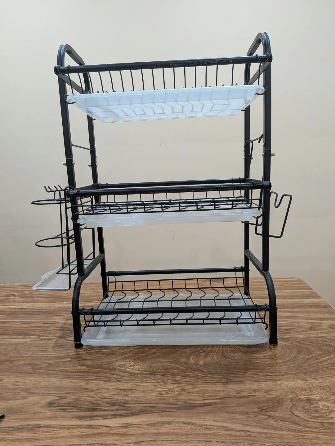 3-Tier Black Metal Dish Drying Rack