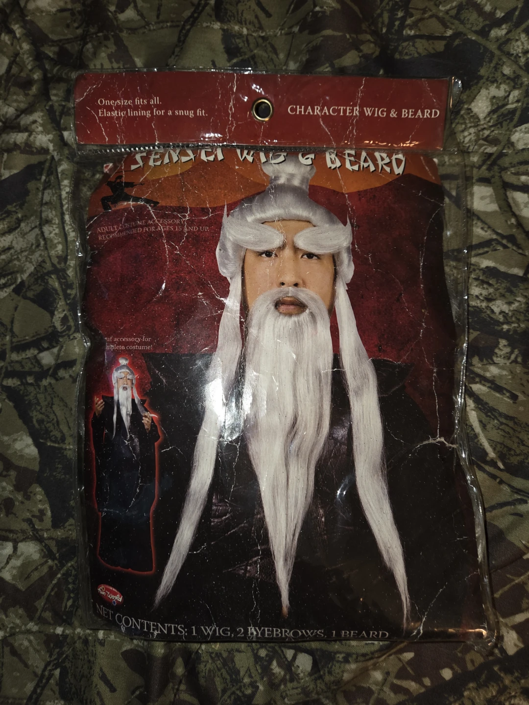 Fun World 'Sensei Wig & Beard Set', (1 wig, 2 eyebrows, 1 beard)