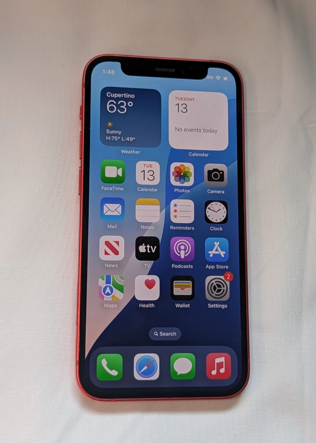 NICE RED APPLE iPhone 12 MINI 64GB FOR AT&T or Cricket NETWORK