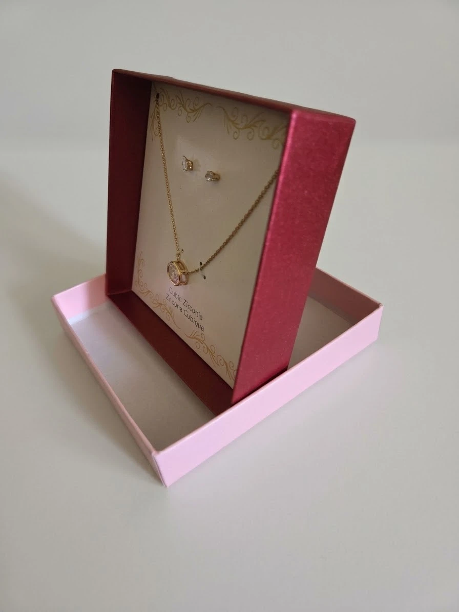 Cubic Zirconia Necklace and Earring Set