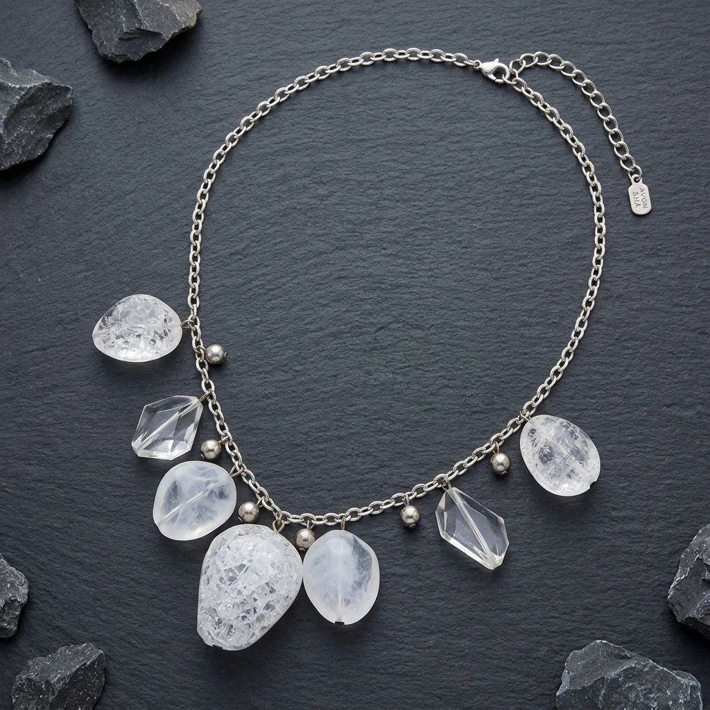AVON SHA Signed Faux Quartz Crystal Silver-Tone - photo 4