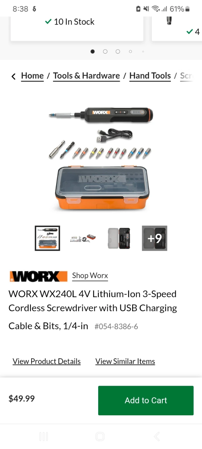 WORX WX240L 4V Cordless Screwdriver - photo 2