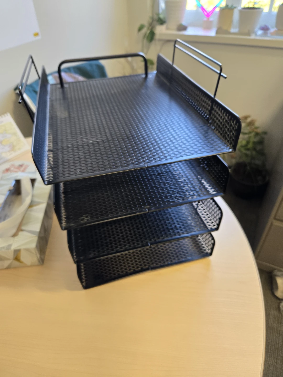 Black Metal 4-Tier Desk Organizer Tray - photo 2