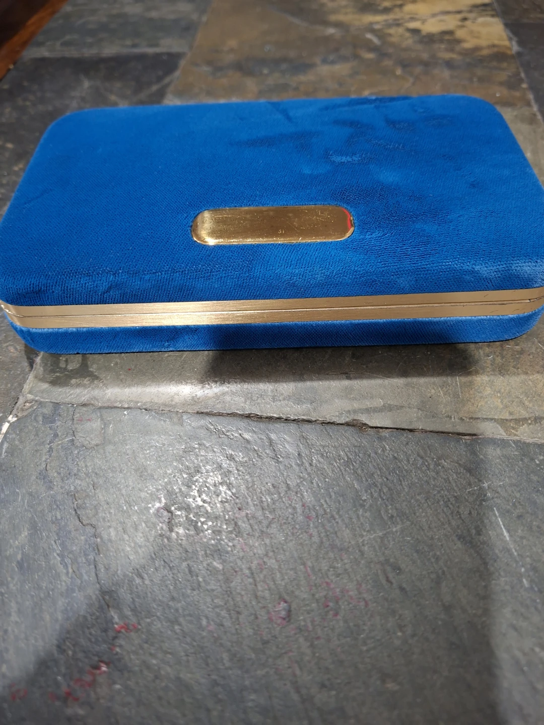 Vintage Royal Blue Velvet Travel Jewelry Case - photo 2