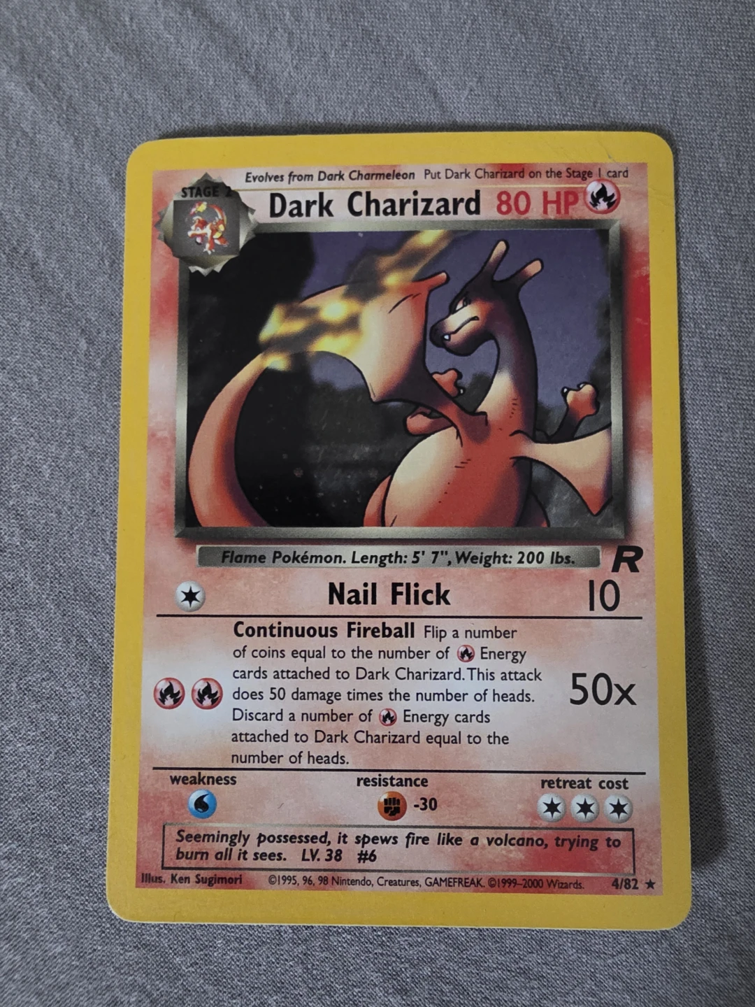 Dark Charizard Holo Pokémon Card