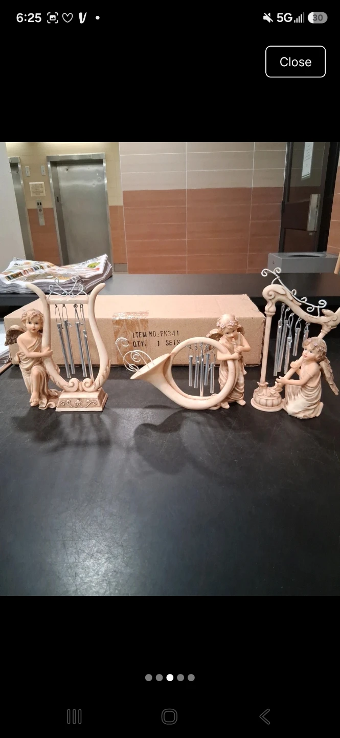 Set of 3 Angel Wind Chime Figurines - photo 2