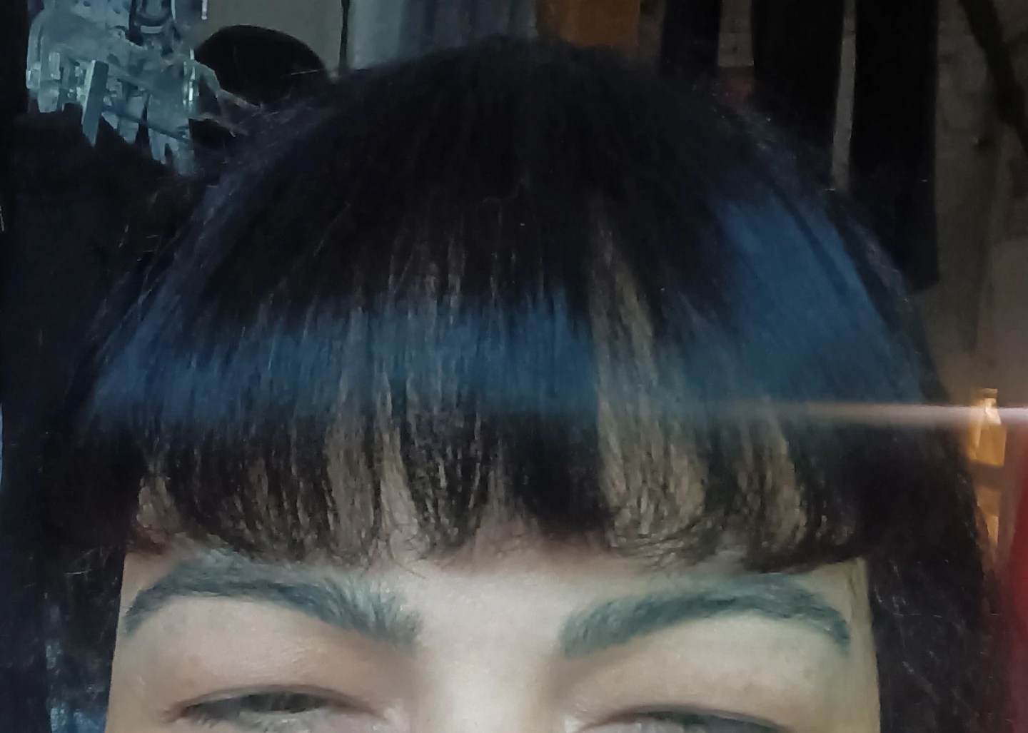 Synthetic Black Clip-in Hair Bangs Color 1B - photo 5