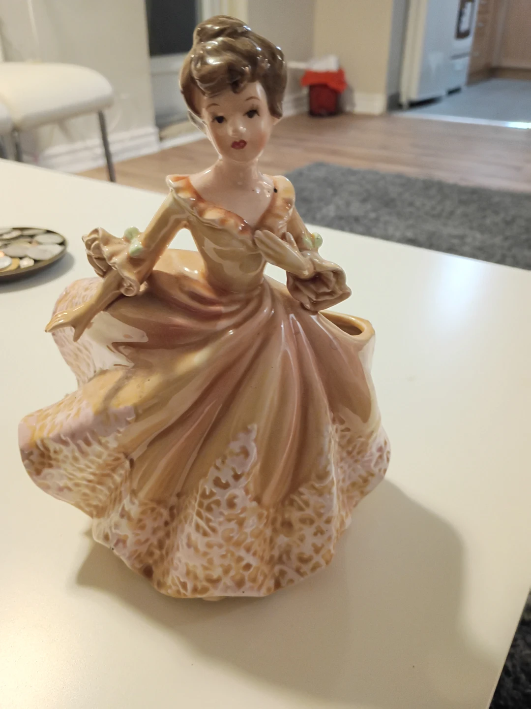 Vintage Ceramic Lady Figurine Planter