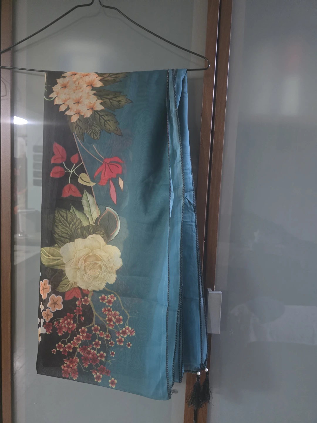 Teal Floral Salwar Kameez Set - photo 2