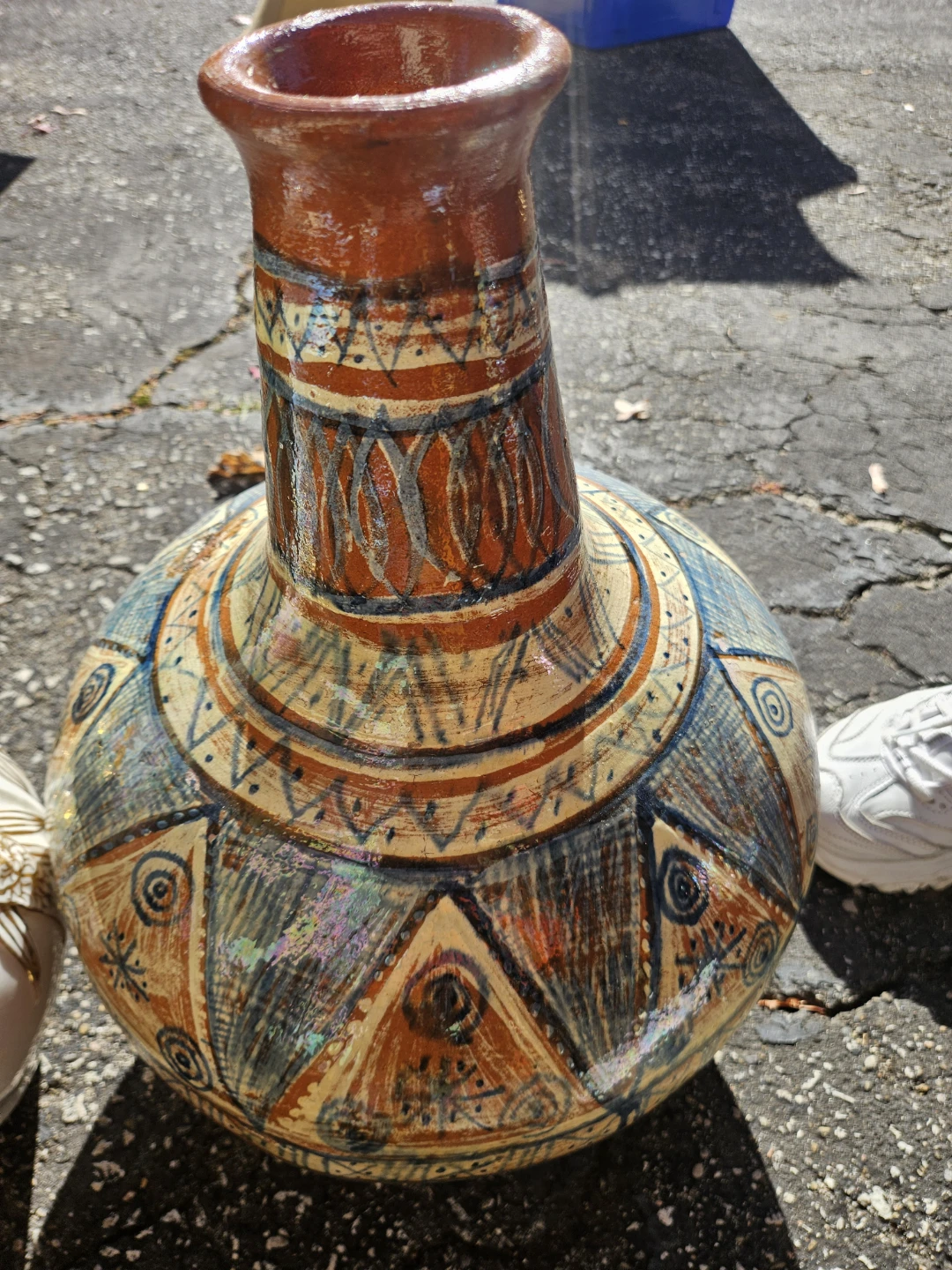Decorative Hand-Painted Clay Vase - photo 4