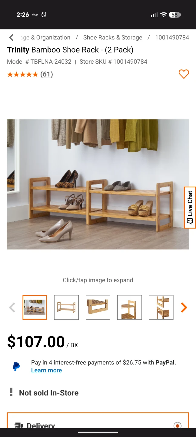 Trinity Bamboo Shoe Rack (2 Pack) - photo 3
