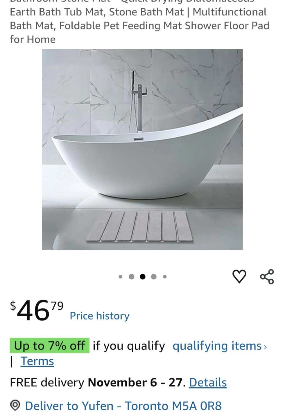Foldable Diatomaceous Earth Bath Mat