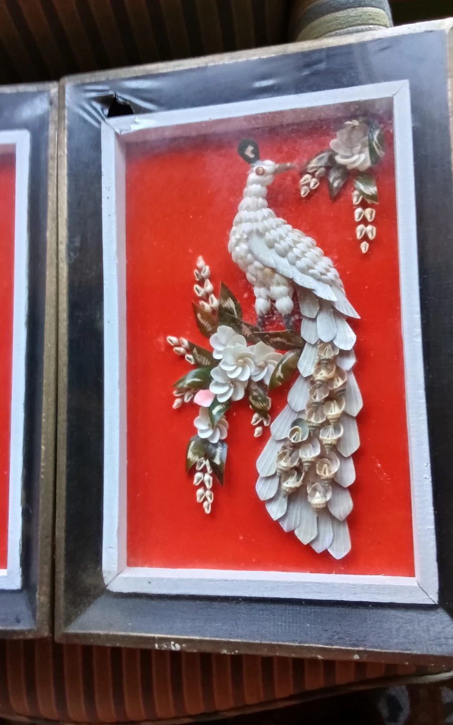 Piar Vintage MCM 3D Seashell Peacock Shadow Box Wall - photo 4