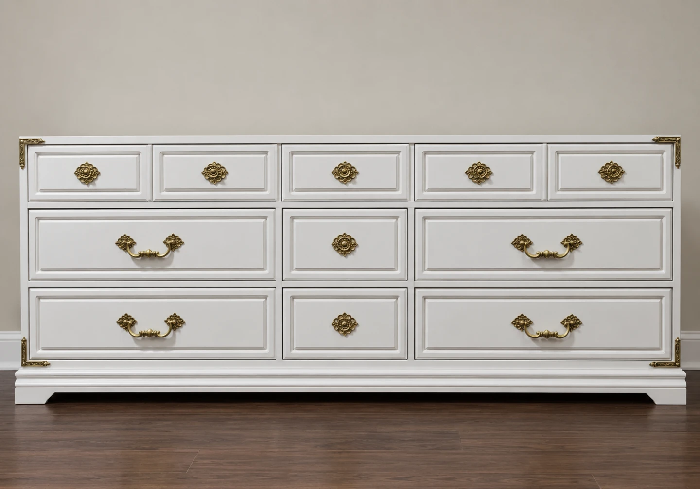 Elegant White Dresser with Nine Drawers - photo 3