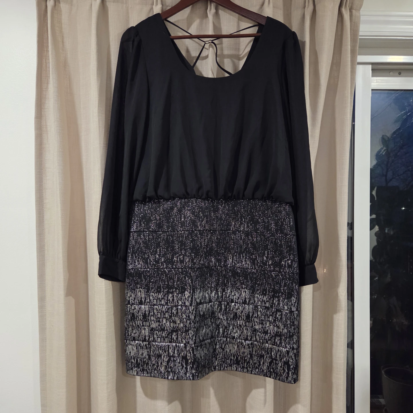 Le Chateau Black and Silver Dress