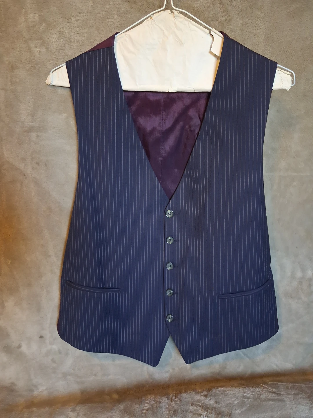 Three-Piece Navy Pinstripe Suit For sale - photo 4