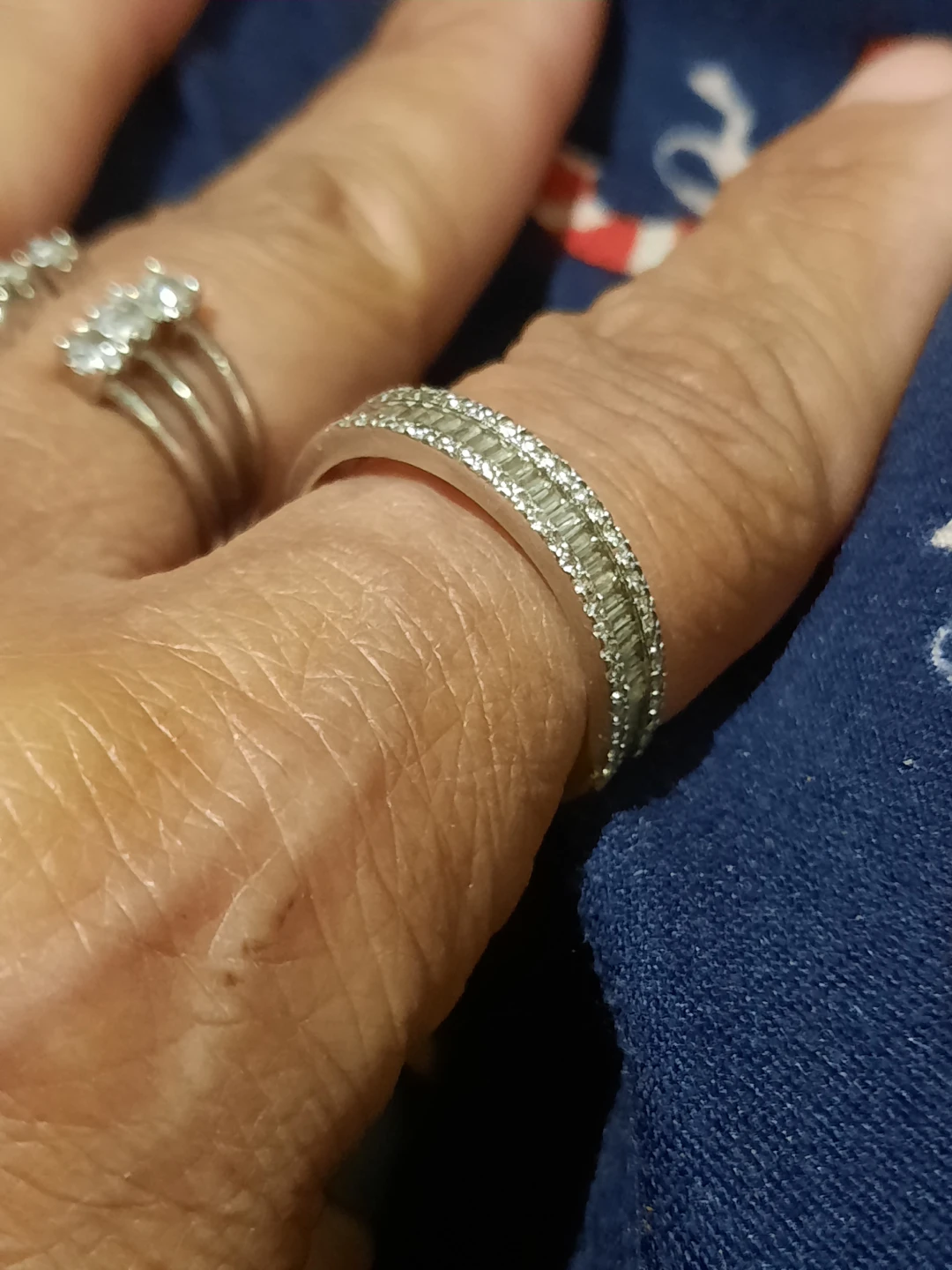 Baguette & Round 1/2 Eternity Band CZ Ring - photo 2