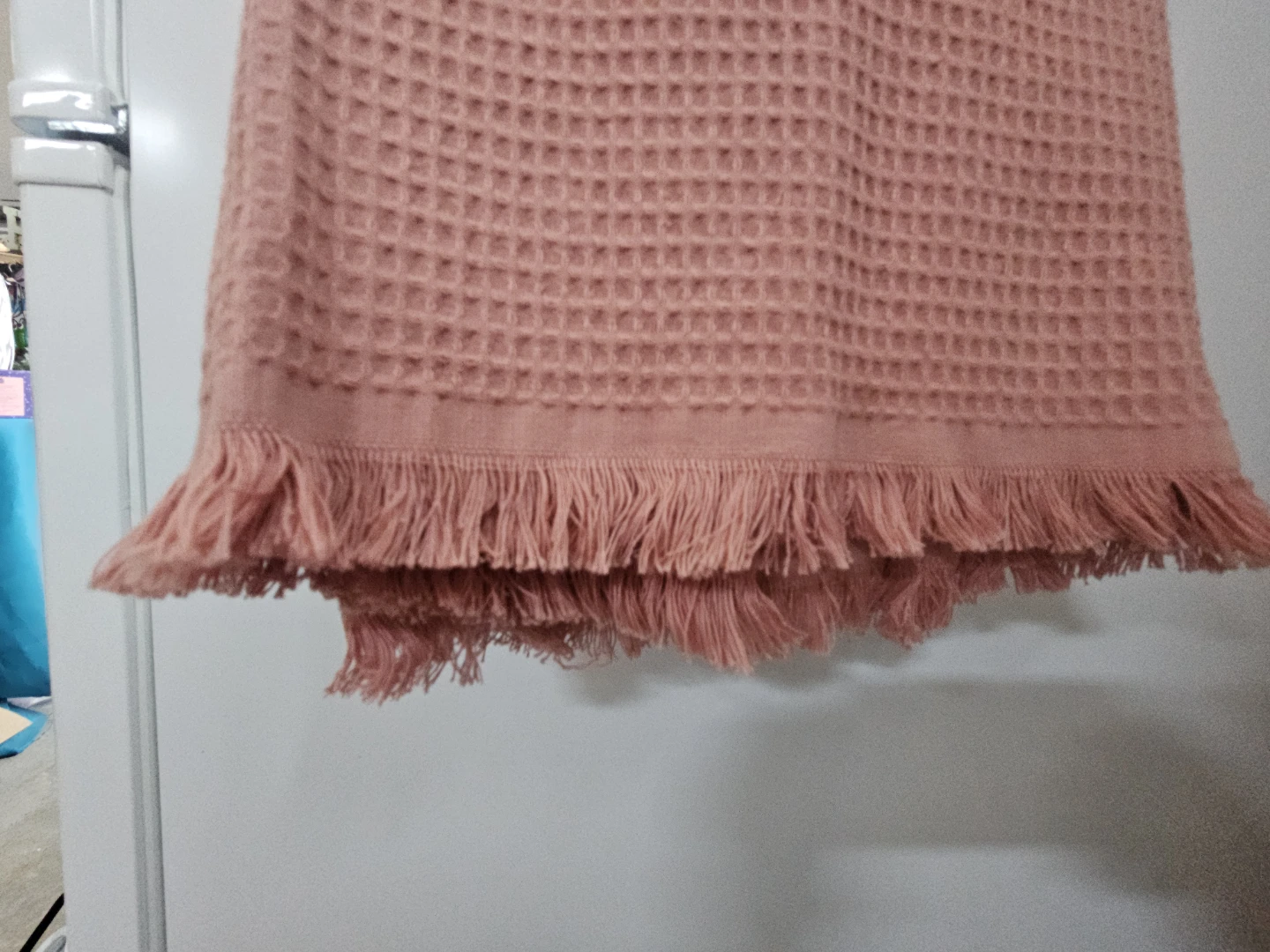 Pink Waffle Weave Shower Curtain - photo 3
