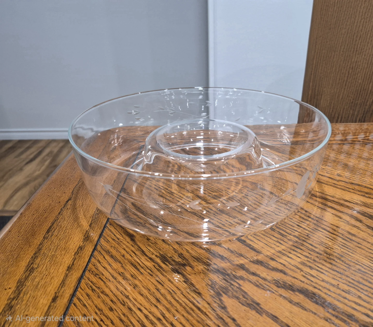 vintage Princess House Heritage Crystal Chip 'N' Dip Bowl