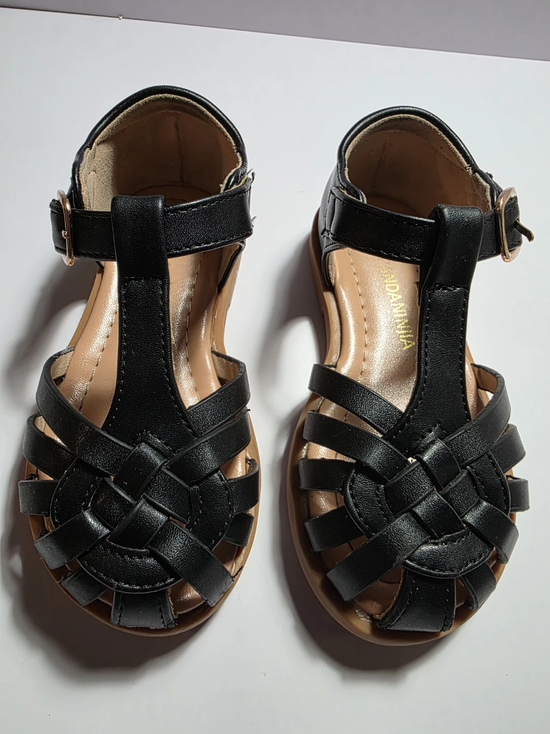 Pandaninja Black Woven Sandals Size 8 - photo 4